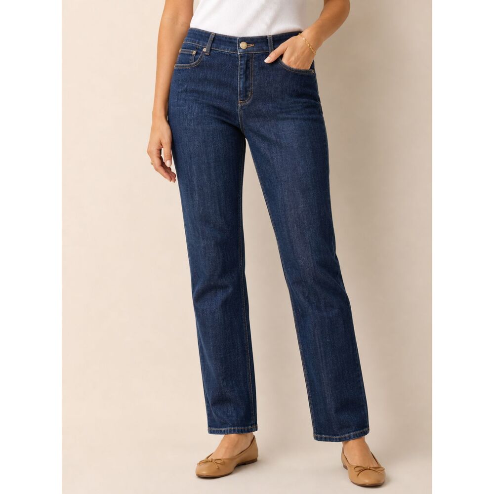 Jones New York Today Jean Size 12 Stretch Dark Wash Straight Leg